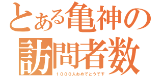 とある亀神の訪問者数（１０００人おめでとうです）