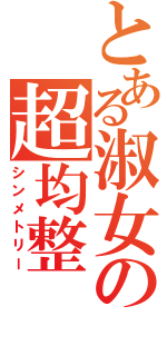 とある淑女の超均整（シンメトリー）