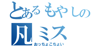 とあるもやしの凡ミス（おっちょこちょい）