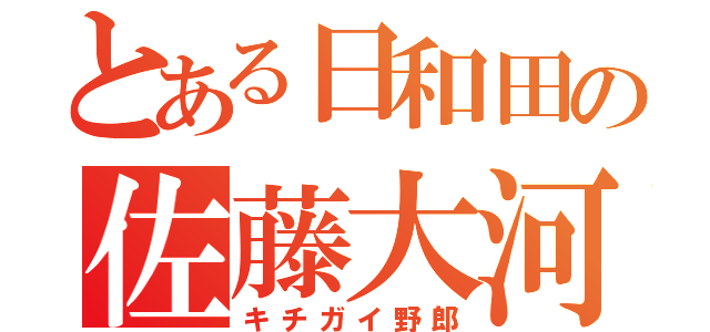 とある日和田の佐藤大河（キチガイ野郎）