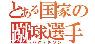 とある国家の蹴球選手（パク・チソン）