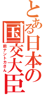 とある日本の国交大臣（前ナントカさん）