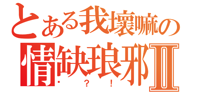 とある我壞嘛の情缺琅邪Ⅱ（咦？！）