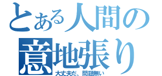 とある人間の意地張り（大丈夫だ、問題無い）