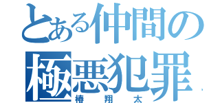 とある仲間の極悪犯罪者（椿翔太）