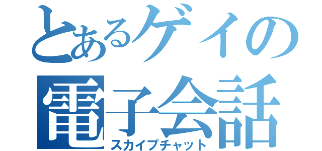 とあるゲイの電子会話（スカイプチャット）