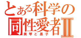 とある科学の同性愛者Ⅱ（美琴と黒子）