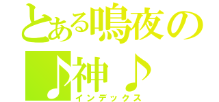 とある鳴夜の♪神♪（インデックス）