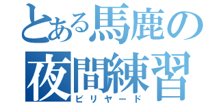 とある馬鹿の夜間練習（ビリヤード）