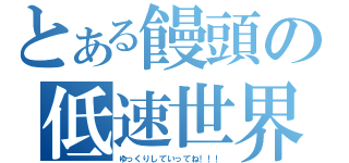 とある饅頭の低速世界（ゆっくりしていってね！！！）