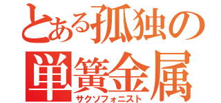 とある孤独の単簧金属笛（サクソフォニスト）