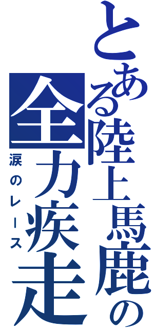 とある陸上馬鹿の全力疾走（涙のレース）