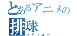 とあるアニメの排球（ハイキュー）