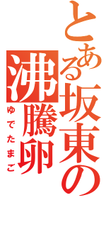 とある坂東の沸騰卵（ゆでたまご）