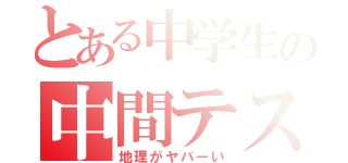 とある中学生の中間テスト（地理がヤバーい）