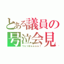 とある議員の号泣会見（うぇっはぁぁぁぁ！）