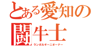 とある愛知の闘牛士（ランボルギーニオーナー）