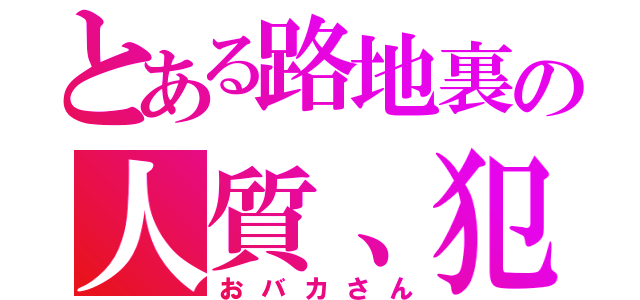 とある路地裏の人質、犯人（おバカさん）