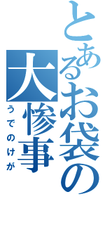 とあるお袋の大惨事（うでのけが）