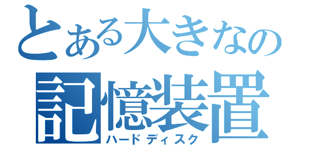 とある大きなの記憶装置（ハードディスク）