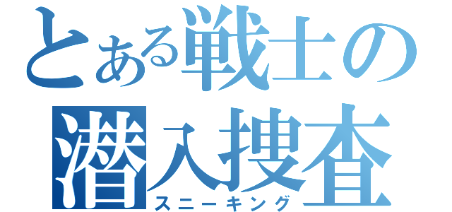 とある戦士の潜入捜査（スニーキング）