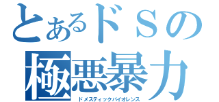 とあるドＳの極悪暴力（　ドメスティックバイオレンス）