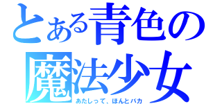 とある青色の魔法少女（あたしって、ほんとバカ）