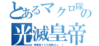 とあるマクロ隊の光滅皇帝（神喰団マクロ部隊Ｎｏ．１）