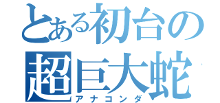 とある初台の超巨大蛇（アナコンダ）