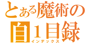 とある魔術の自１目録（インデックス）