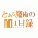 とある魔術の自１目録（インデックス）