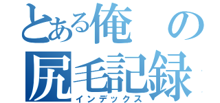 とある俺の尻毛記録（インデックス）