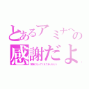 とあるアミナへの感謝だよ（家族になってくれてありがとう）