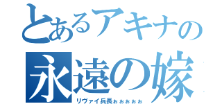 とあるアキナの永遠の嫁（リヴァイ兵長ぉぉぉぉぉ）