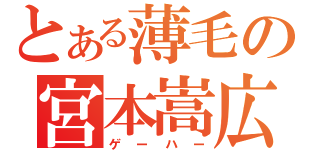 とある薄毛の宮本嵩広（ゲーハー）