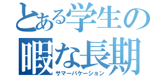 とある学生の暇な長期休暇（サマーバケーション）