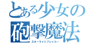 とある少女の砲撃魔法（スターライトブレイカー）