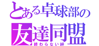 とある卓球部の友達同盟（終わらない絆）