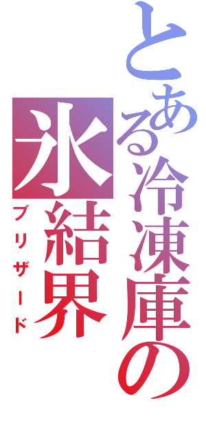 とある冷凍庫の氷結界（ブリザード）