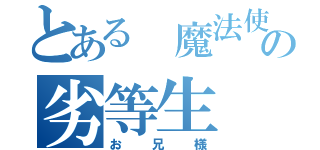 とある 魔法使いの劣等生（お兄様）