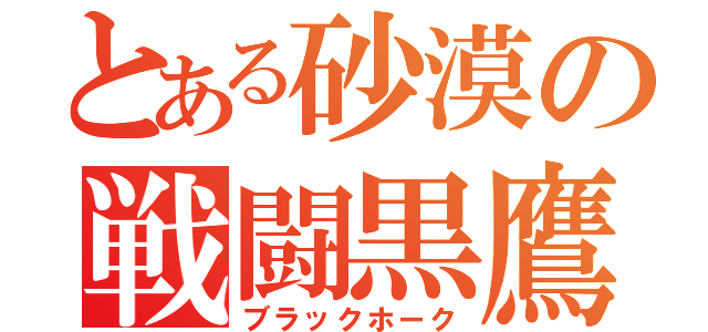 とある砂漠の戦闘黒鷹（ブラックホーク）