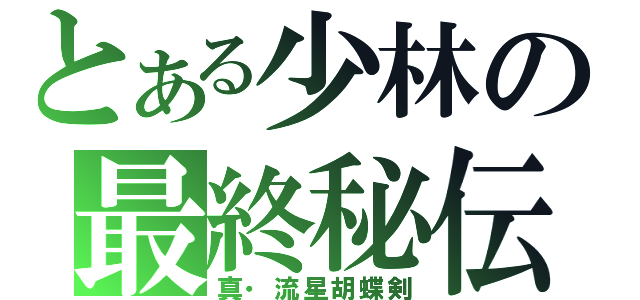 とある少林の最終秘伝（真・流星胡蝶剣）