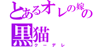 とあるオレの嫁の黒猫（クーデレ）