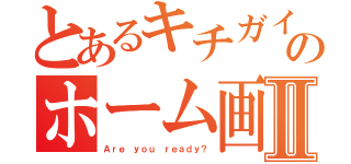 とあるキチガイのホーム画面Ⅱ（Ａｒｅ ｙｏｕ ｒｅａｄｙ？）