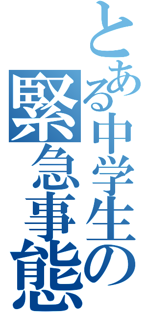 とある中学生の緊急事態（）