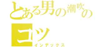 とある男の潮吹きのコツ（インデックス）