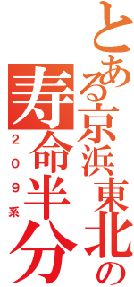 とある京浜東北の寿命半分（２０９系）