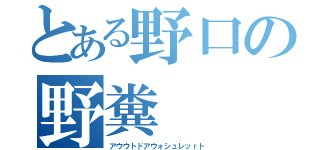 とある野口の野糞（アウウトドアウォシュレッｒト）