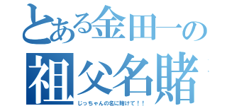 とある金田一の祖父名賭（じっちゃんの名に賭けて！！）