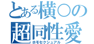 とある横○の超同性愛（ホモセクシュアル）